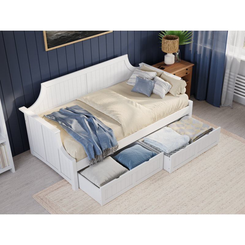 Lark Manor Antavious Coastal Cottage Solid Wood Twin Daybed with